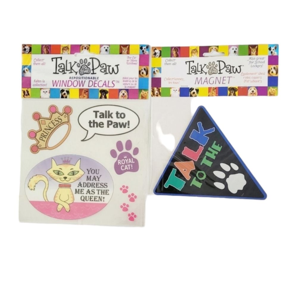 Talk To The Paw Cat Window Decals & Talk To The Paw Magnet